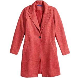 Apt. 9 Women's Red Herringbone Long Topper Coat XXL